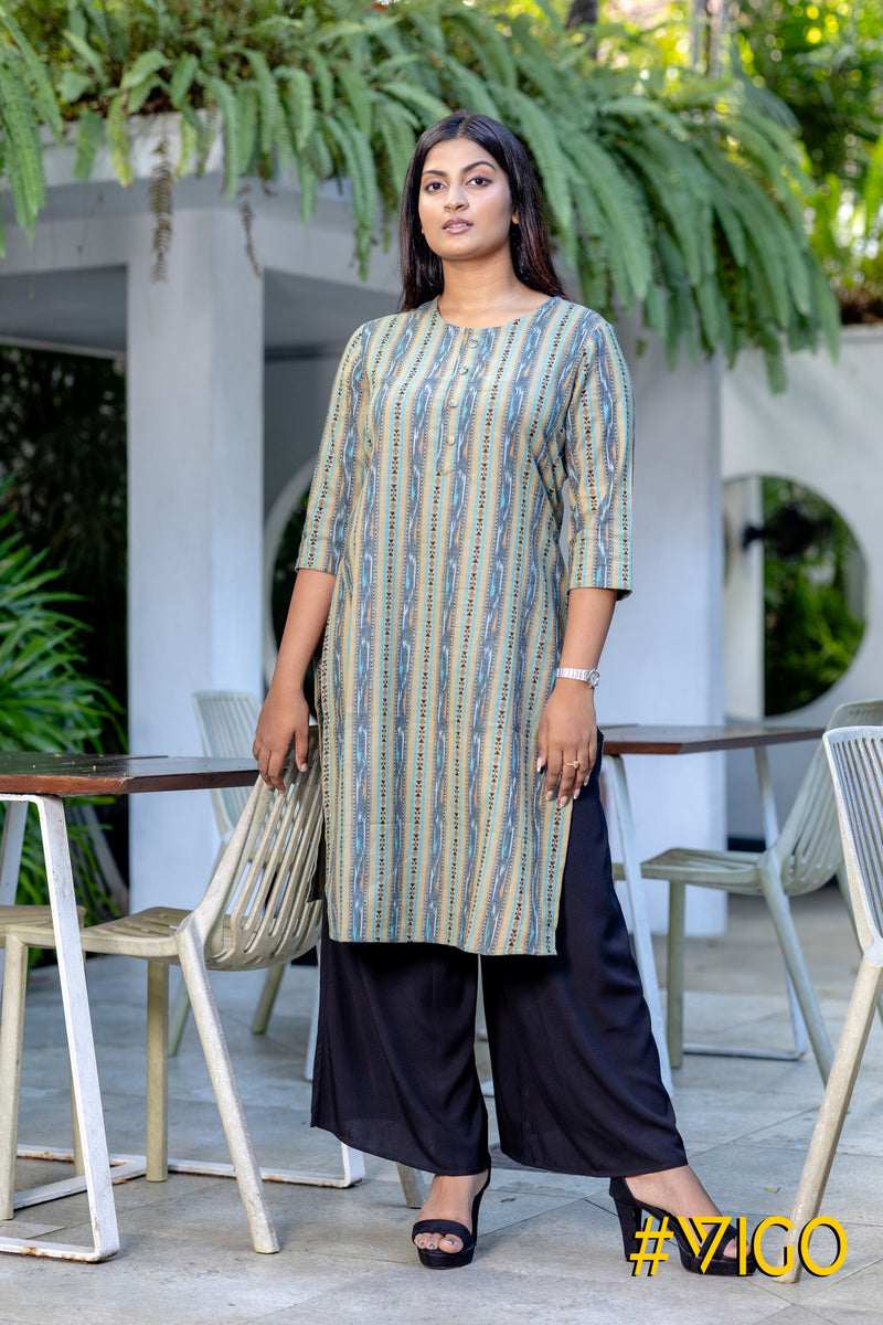 Aqua Oasis Ikat Kurti