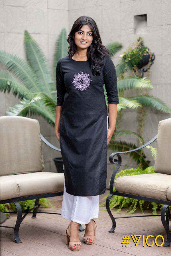 Coal Linen Kurti