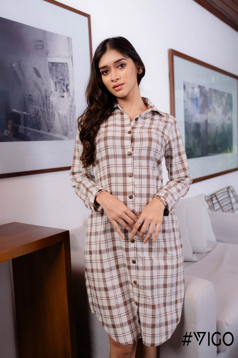 SKYLINE CHECK SHIRT DRESS